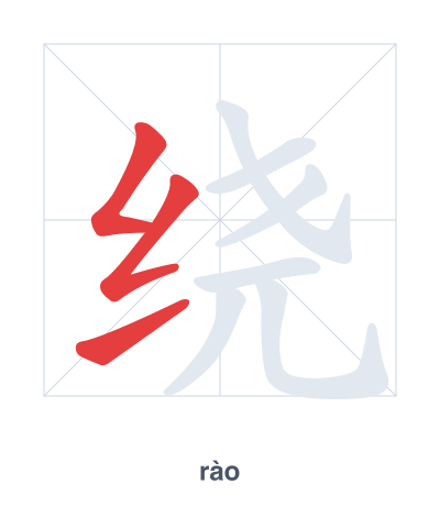 Stroke order practice for 绕 - rào