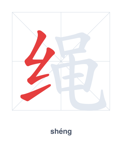 Stroke order practice for 绳 - shéng