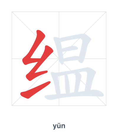 Stroke order practice for 缊 - yūn