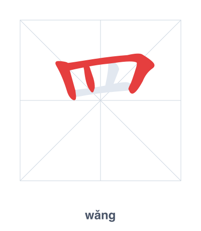 Stroke order practice for 罒 - wǎng
