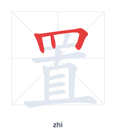 Stroke order practice for 置 - zhì