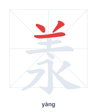 Stroke order practice for 羕 - yàng