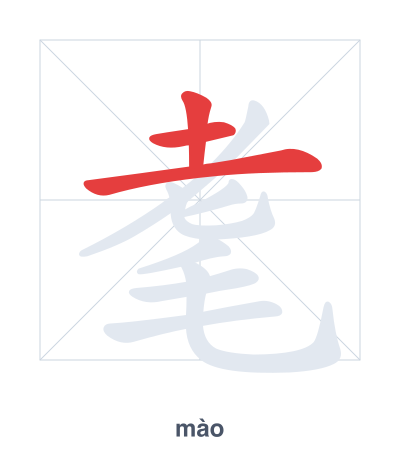 Stroke order practice for 耄 - mào