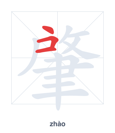 Stroke order practice for 肇 - zhào