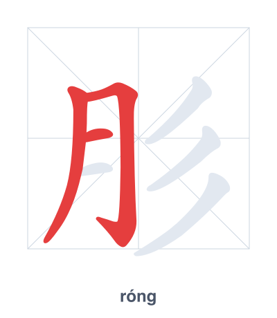 Stroke order practice for 肜 - róng