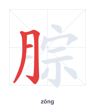 Stroke order practice for 腙 - zōng