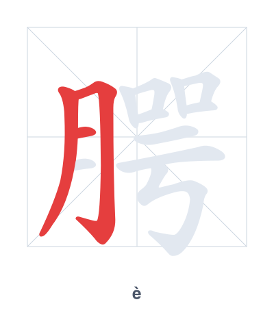 Stroke order practice for 腭 - è