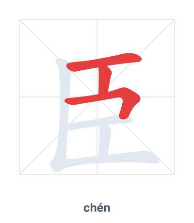 Stroke order practice for 臣 - chén