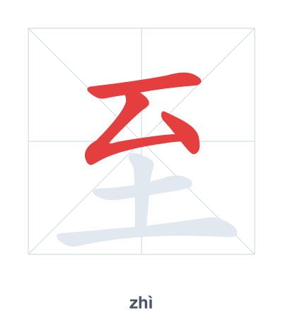 Stroke order practice for 至 - zhì