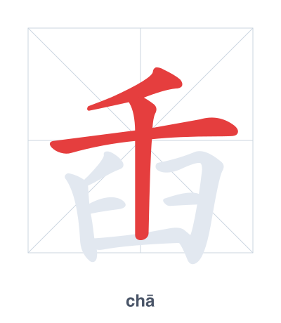 Stroke order practice for 臿 - chā