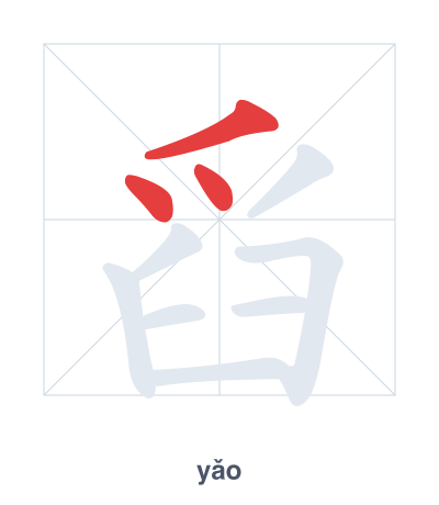 Stroke order practice for 舀 - yǎo