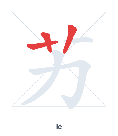 Stroke order practice for 艻 - lè
