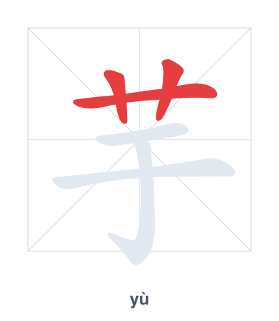 Stroke order practice for 芋 - yù