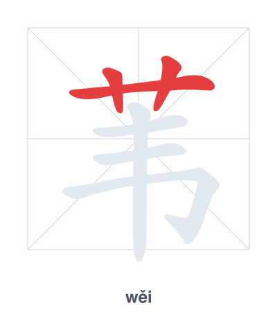 Stroke order practice for 苇 - wěi