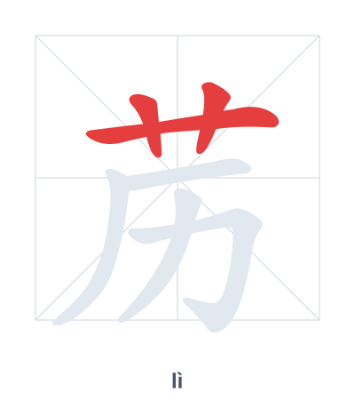 Stroke order practice for 苈 - lì