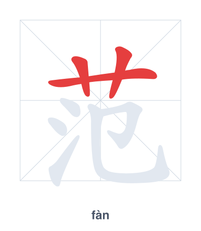 Stroke order practice for 范 - fàn