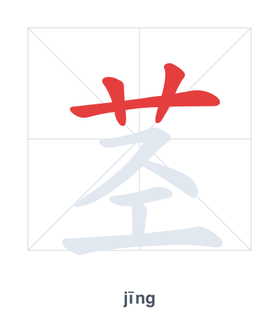 Stroke order practice for 茎 - jīng