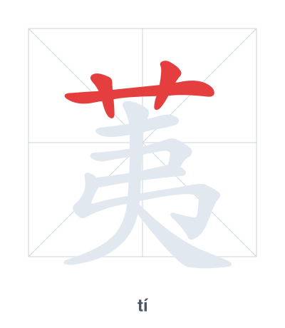 Stroke order practice for 荑 - tí