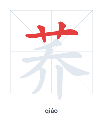 Stroke order practice for 荞 - qiáo