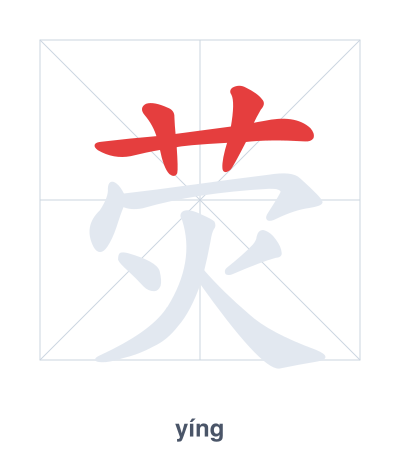 Stroke order practice for 荧 - yíng