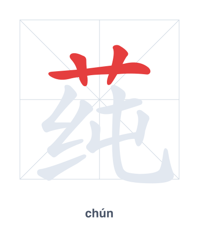 Stroke order practice for 莼 - chún