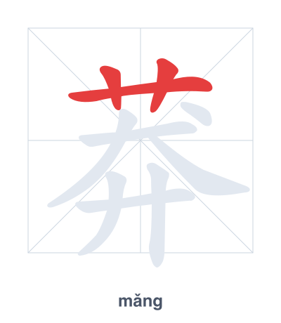 Stroke order practice for 莽 - mǎng