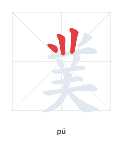 Stroke order practice for 菐 - pú