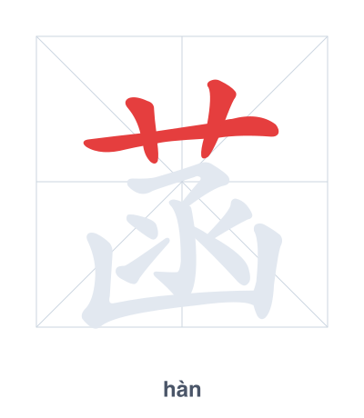 Stroke order practice for 菡 - hàn