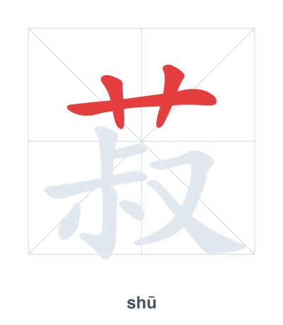 Stroke order practice for 菽 - shū