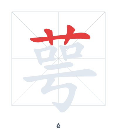 Stroke order practice for 萼 - è