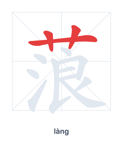 Stroke order practice for 蒗 - làng