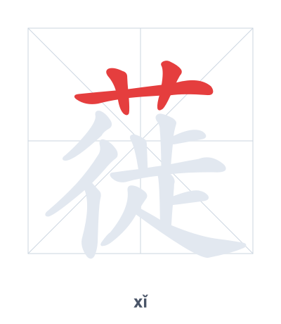 Stroke order practice for 蓰 - xǐ
