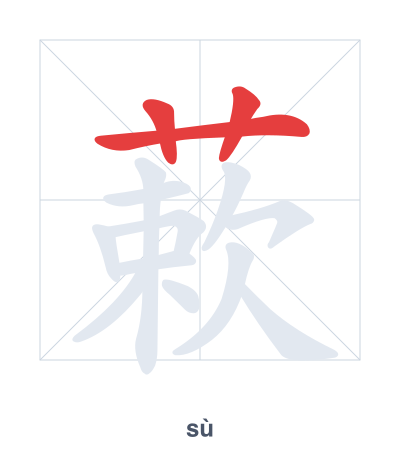 Stroke order practice for 蔌 - sù