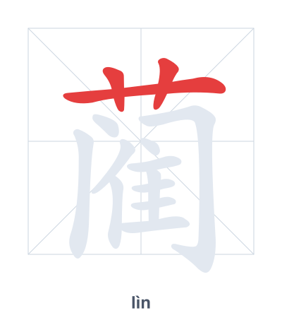 Stroke order practice for 蔺 - lìn