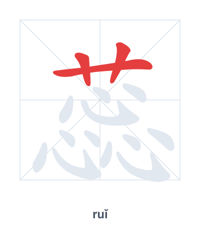 Stroke order practice for 蕊 - ruǐ