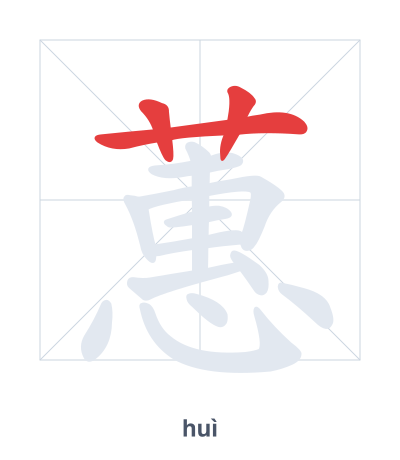 Stroke order practice for 蕙 - huì