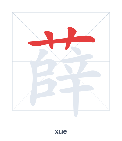 Stroke order practice for 薛 - xuē