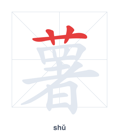 Stroke order practice for 薯 - shǔ