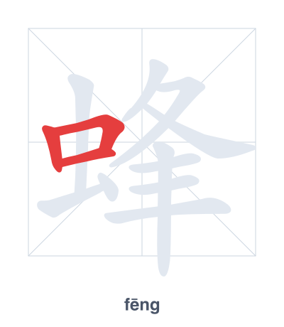 Stroke order practice for 蜂 - fēng