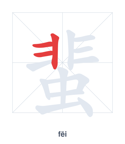 Stroke order practice for 蜚 - fēi