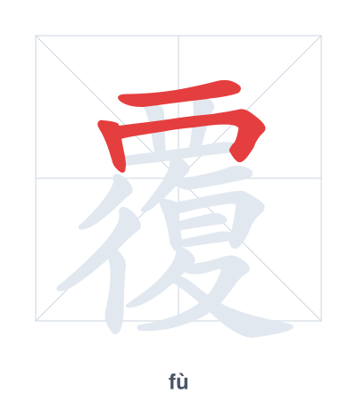 Stroke order practice for 覆 - fù