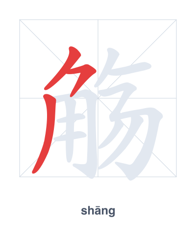 Stroke order practice for 觞 - shāng