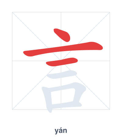 Stroke order practice for 言 - yán