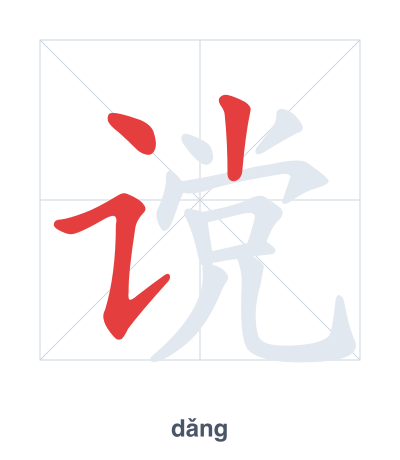 Stroke order practice for 谠 - dǎng