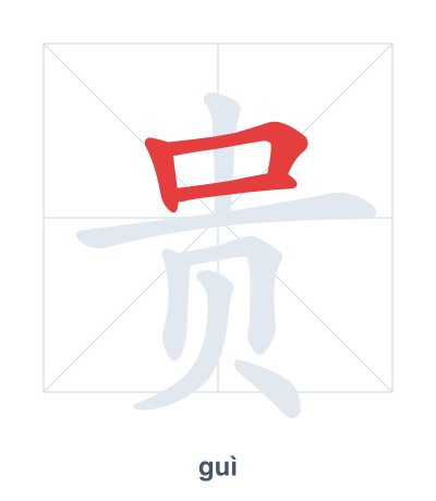 Stroke order practice for 贵 - guì