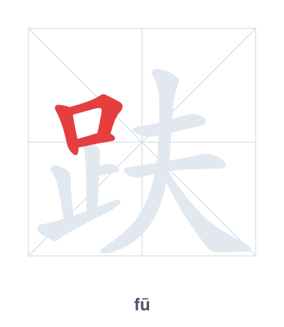 Stroke order practice for 趺 - fū