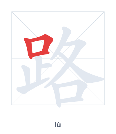Stroke order practice for 路 - lù