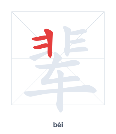 Stroke order practice for 辈 - bèi