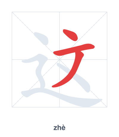 Stroke order practice for 这 - zhè