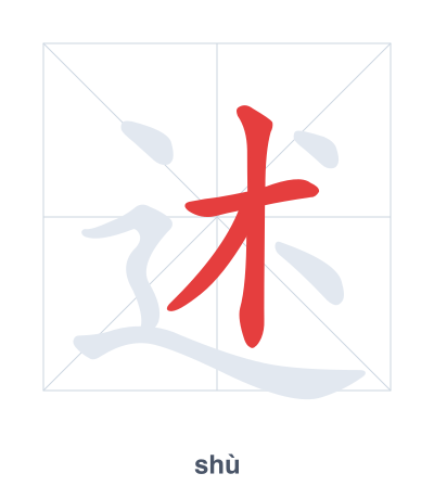 Stroke order practice for 述 - shù